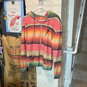 Aviator Nation Striped Seraph, Zip-Up Hoodie in Size Large—Excellent!